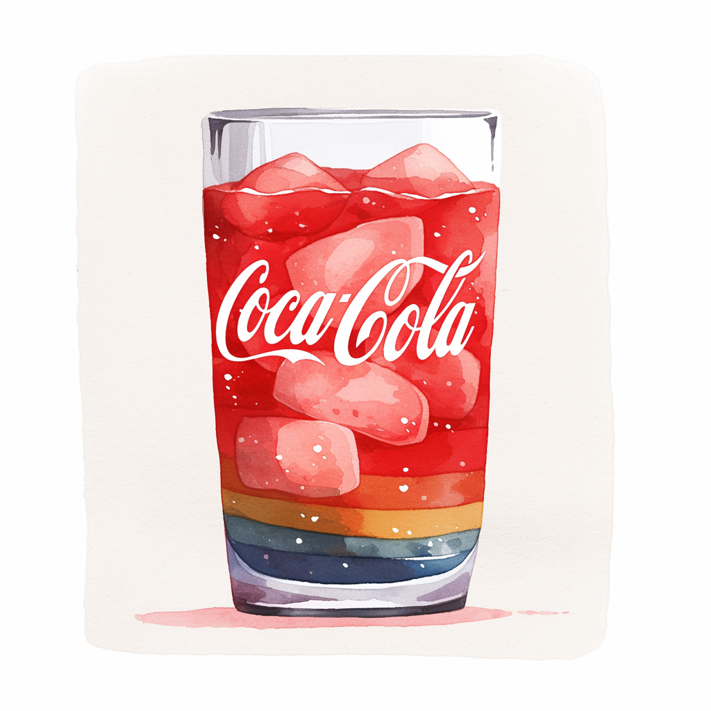 Rainbow Gradient Coca-Cola Glass