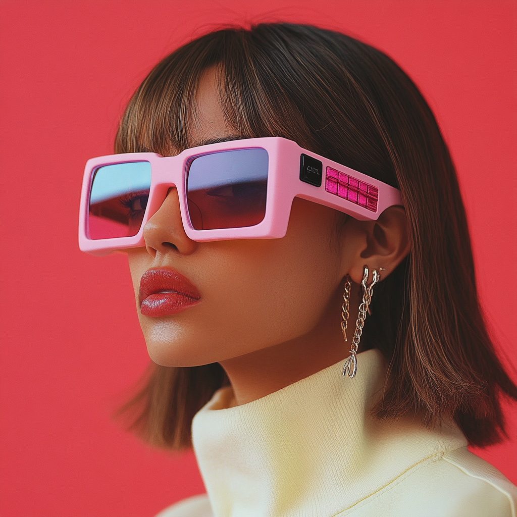 Ice Yellow and Teal Vaporwave Eyewear