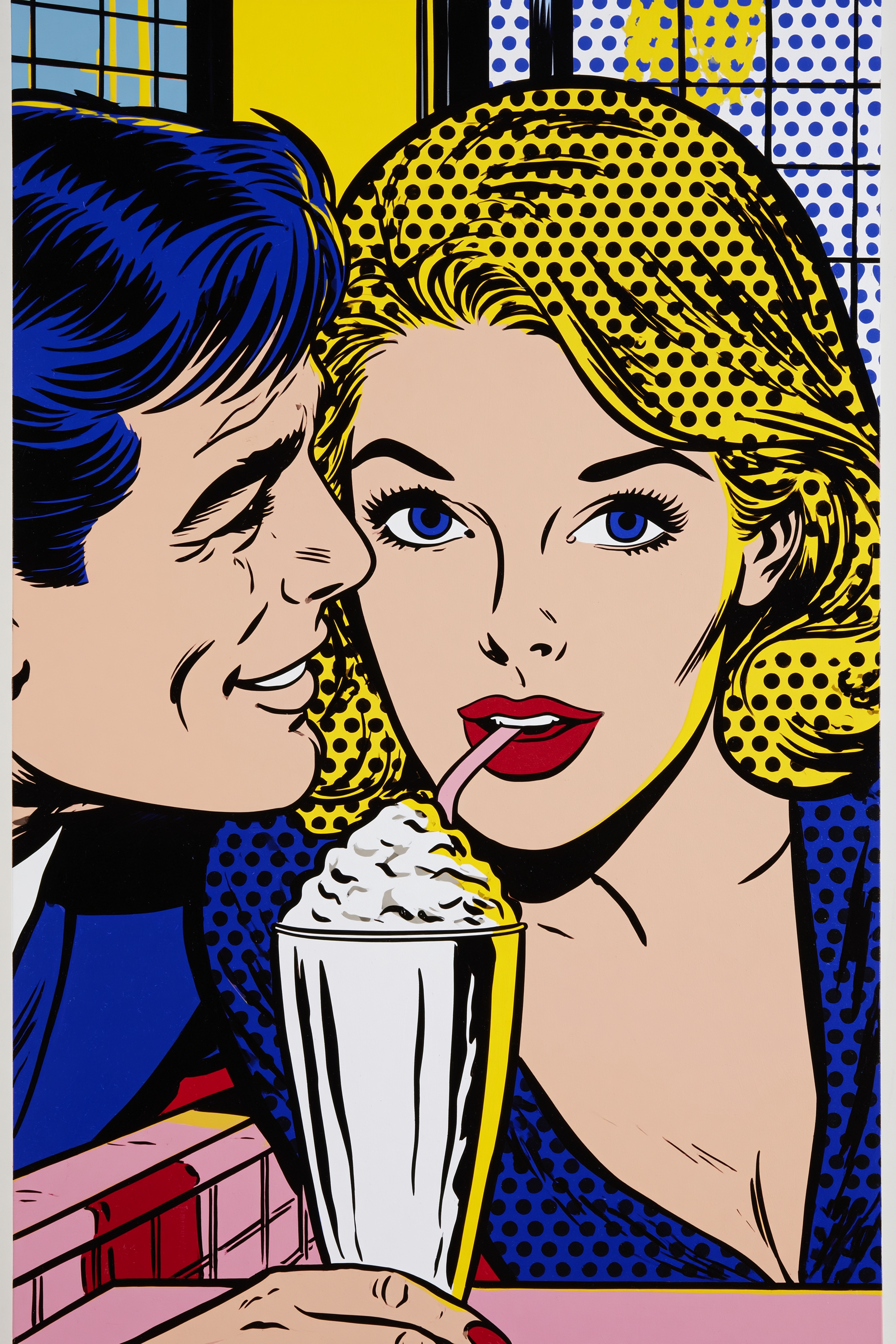 Couple Sharing a Milkshake in a Retro Diner