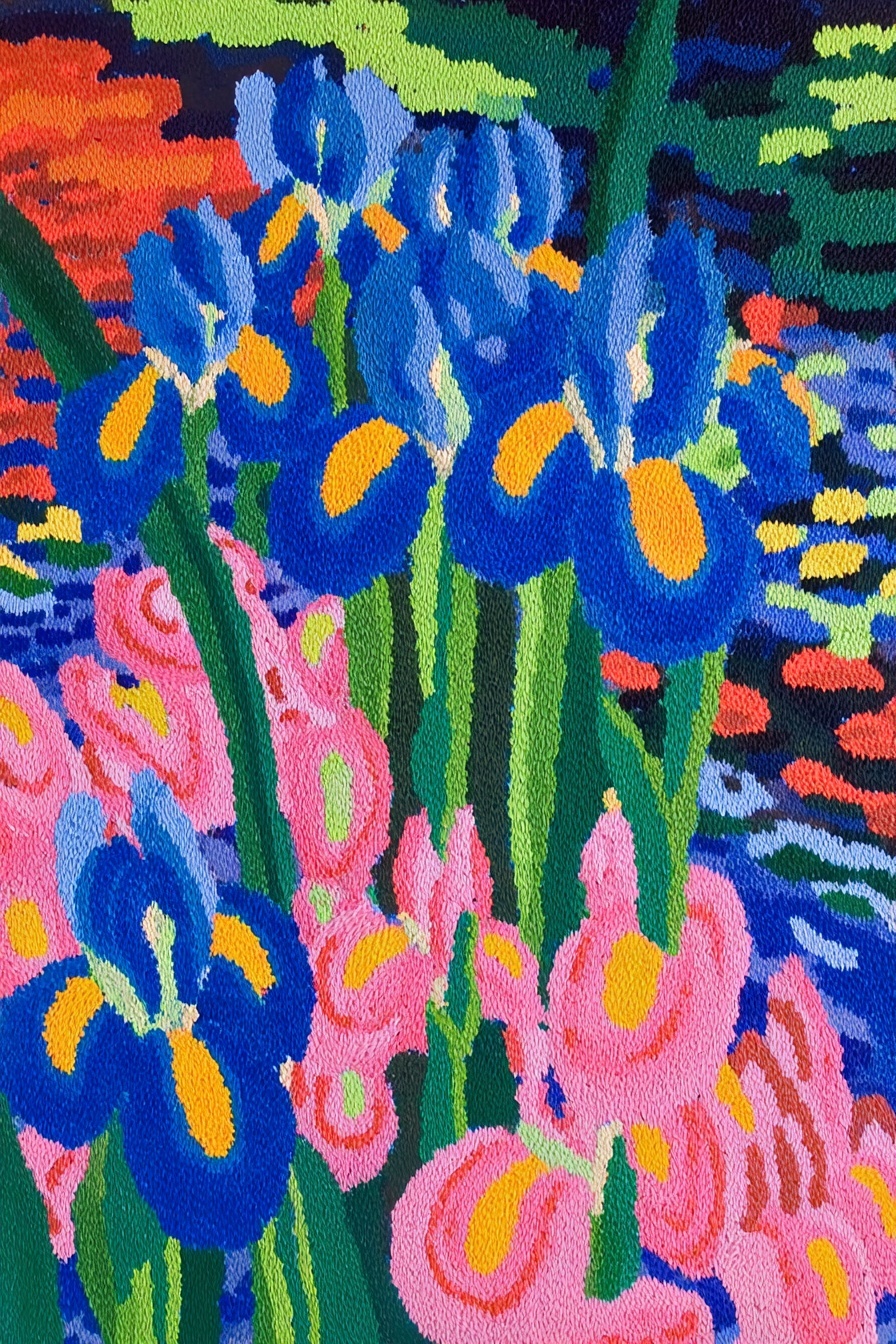 Blue Irises on Black