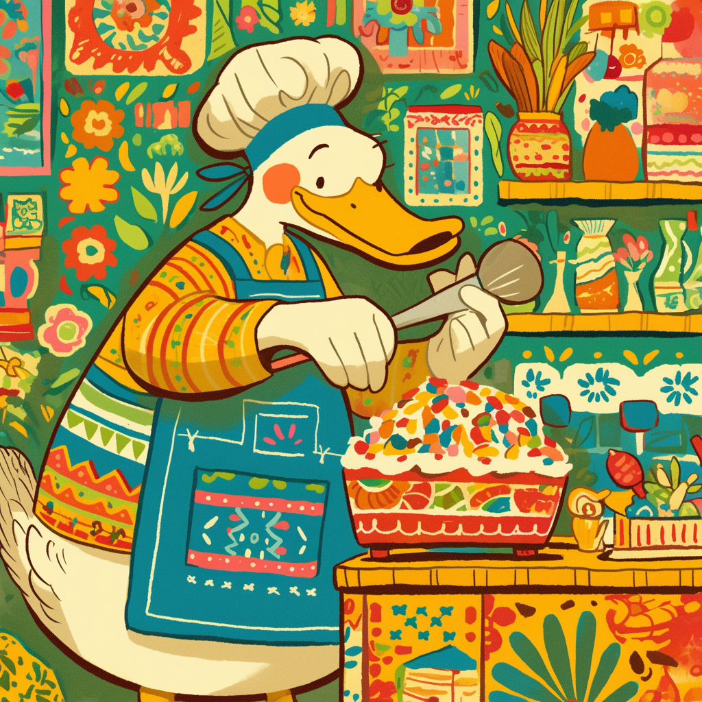 Donald Duck Baking a Cake