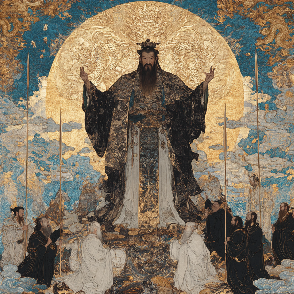 Chinese Emperor Ascending the Dragon Throne