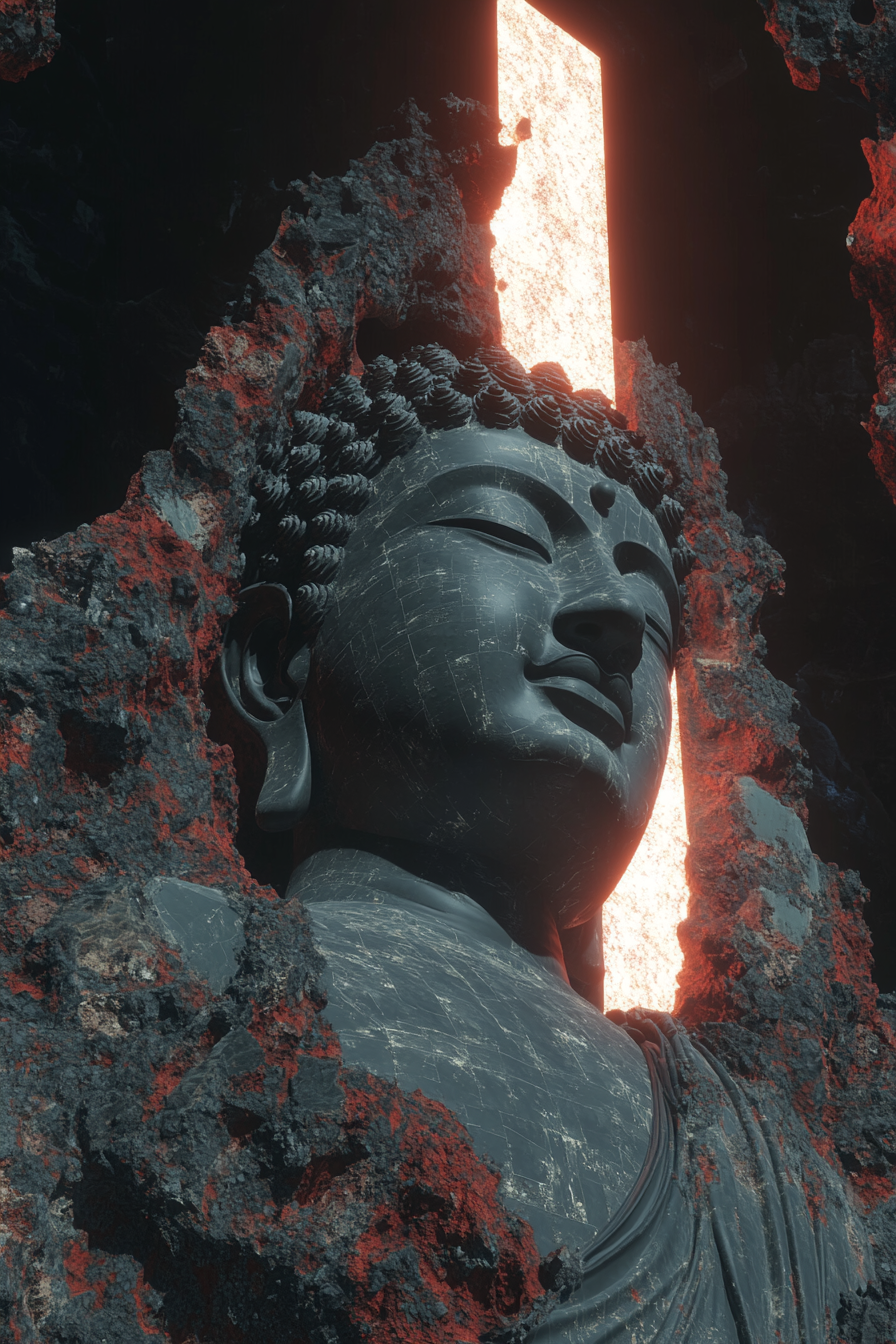 Serene Buddha Profile in Radiant Light