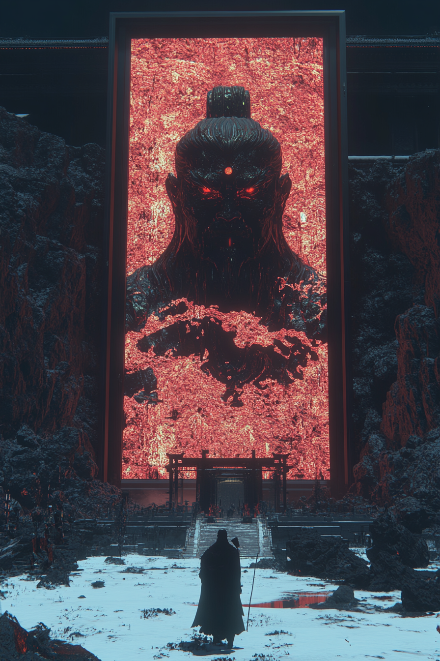 Mythic Chinese Pantheon in a Dark Souls Battle