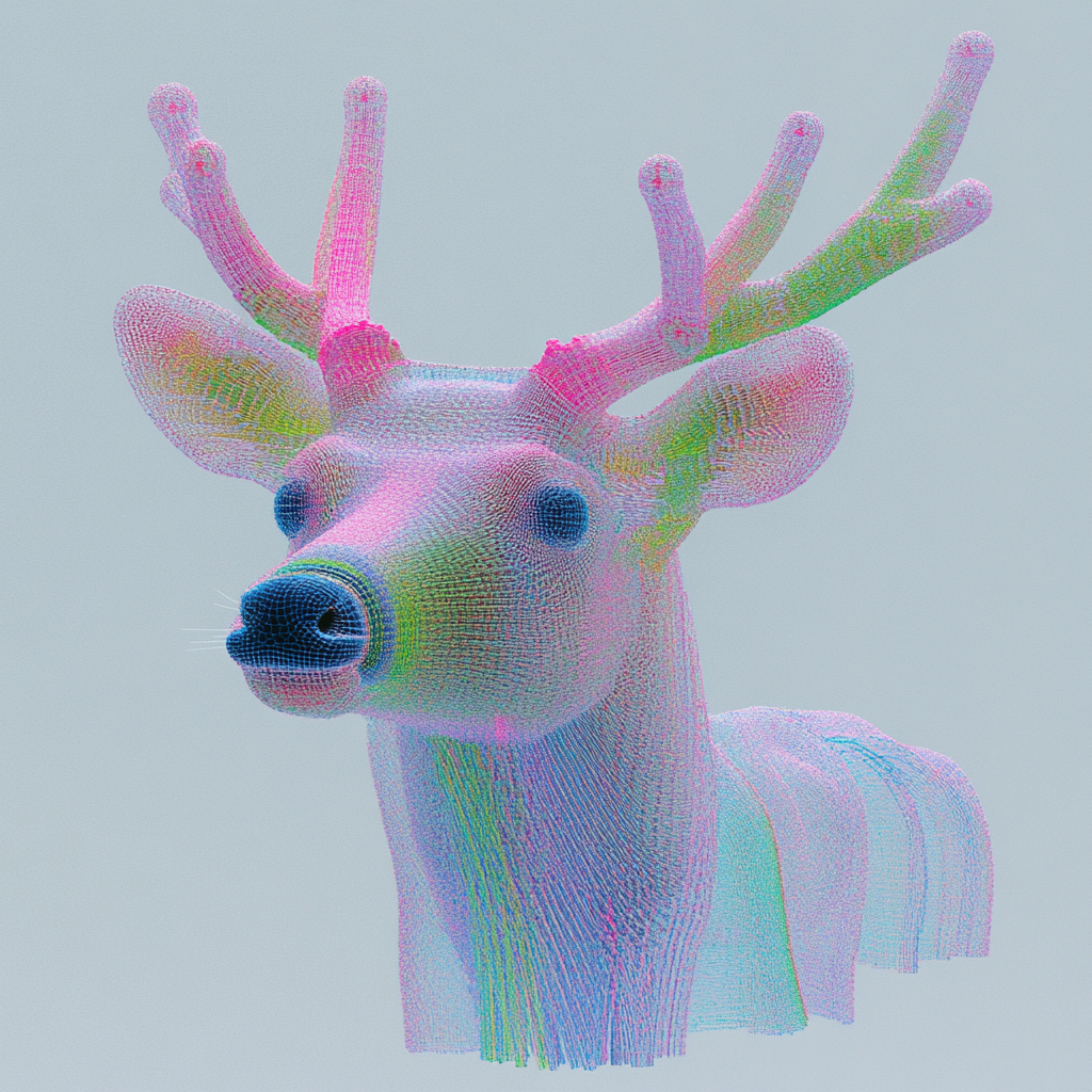 Cerf aux neuf couleurs