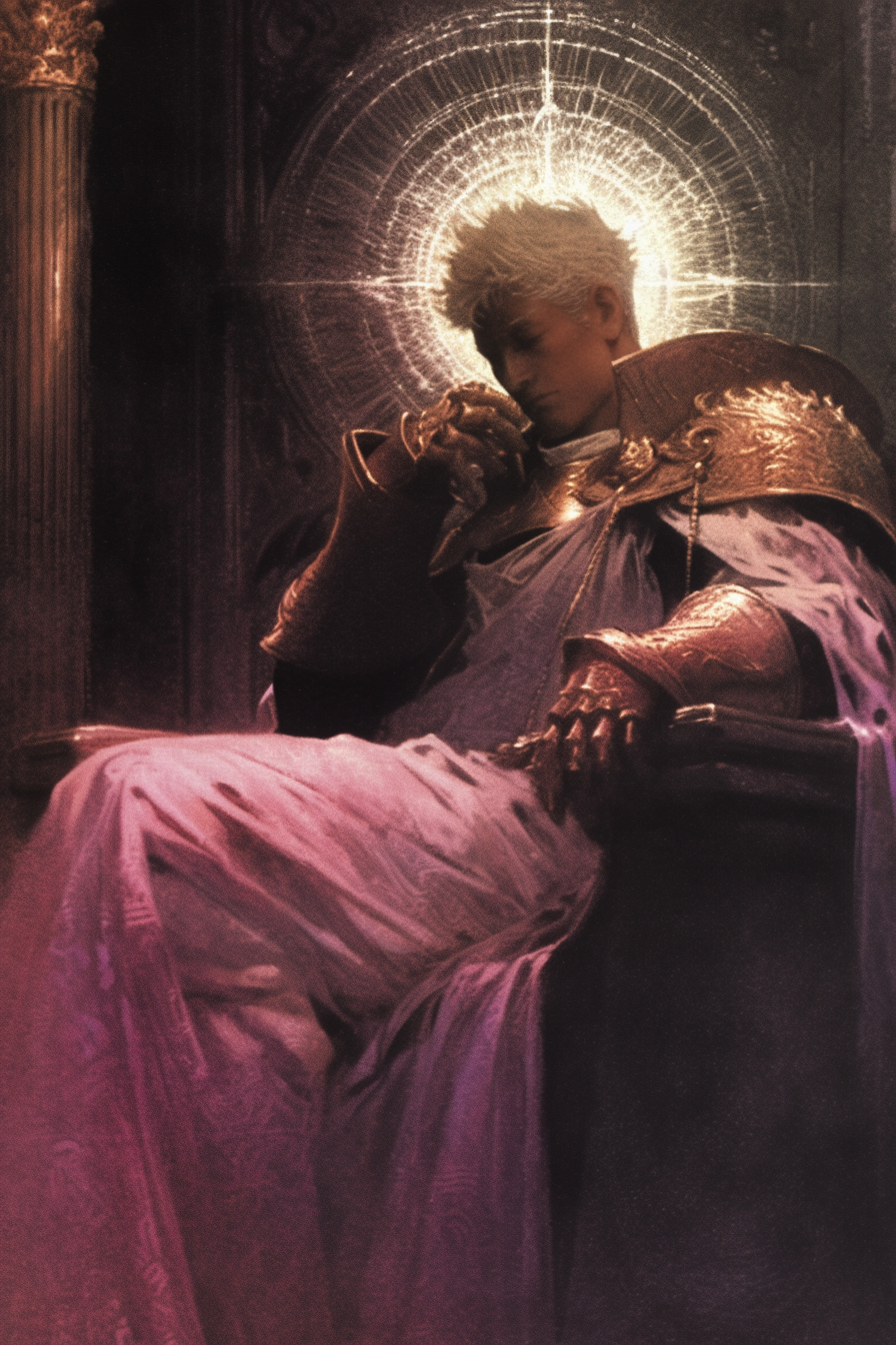 Radiant Emperor on a Comic Throne