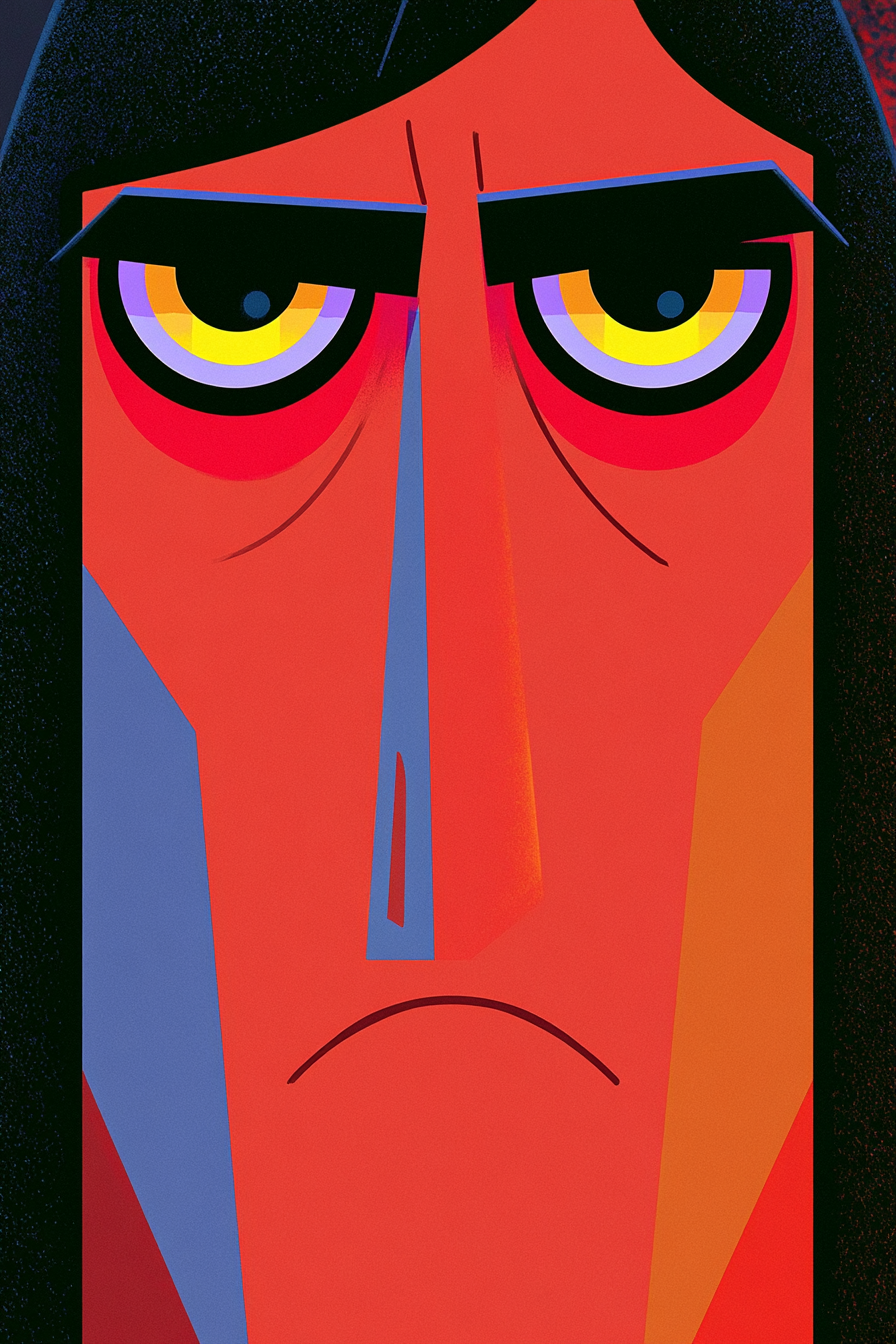 Red Neo-Minimalist Animated Portrait