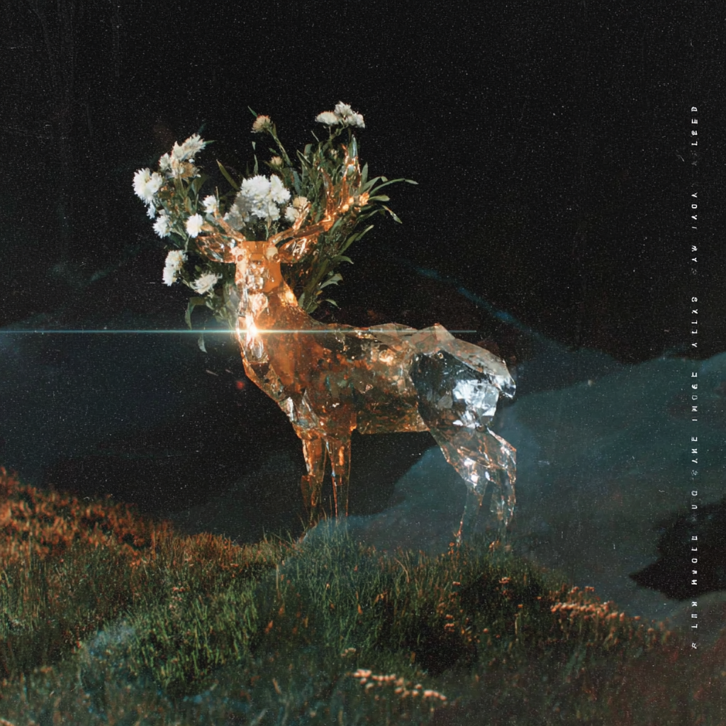 Crystal Deer with Chrysanthemum Antlers