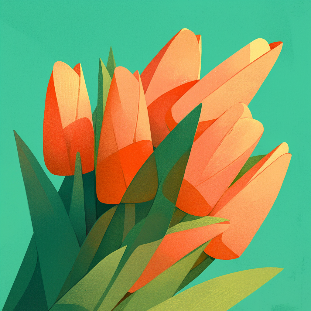 Colorful Tulip Bouquet Close-Up