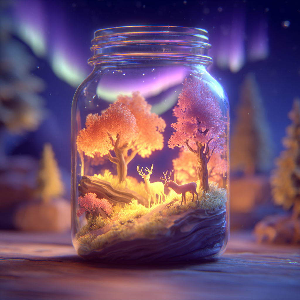 Bioluminescent Forest in a Mason Jar