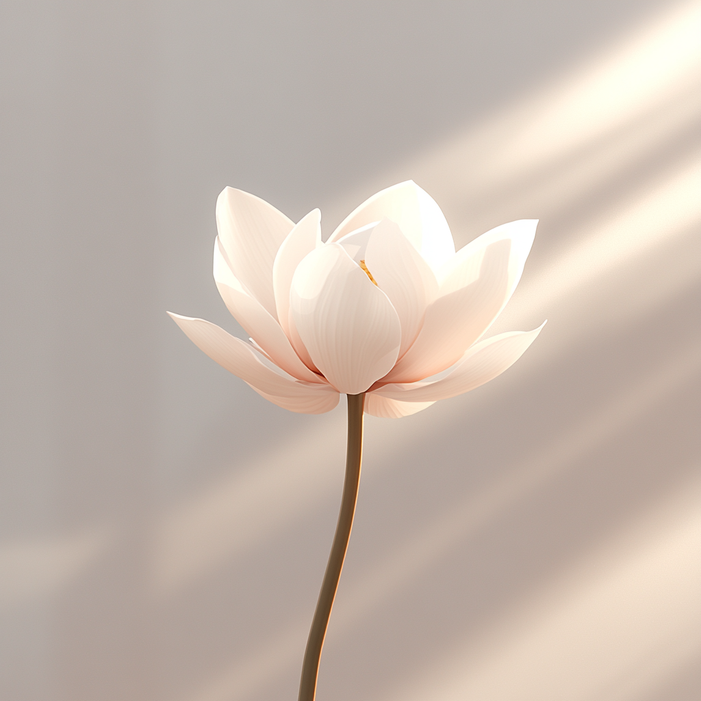 깔끔한 배경의 연꽃