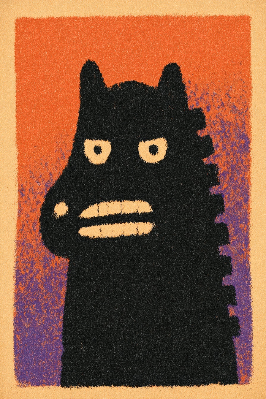 Disgusted Black Horse in Acrylic Splashes