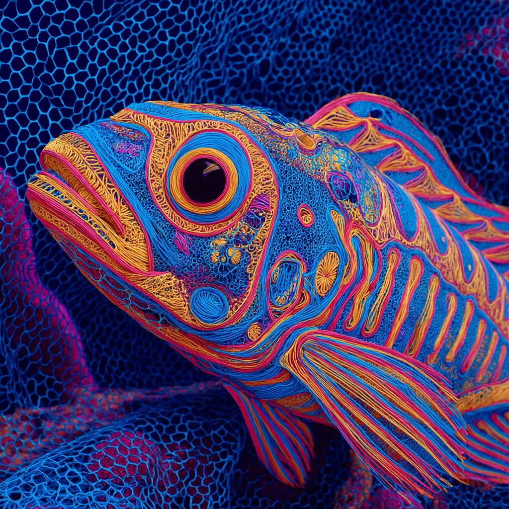 Fish Wrapped in Bubble Wrap Underwater