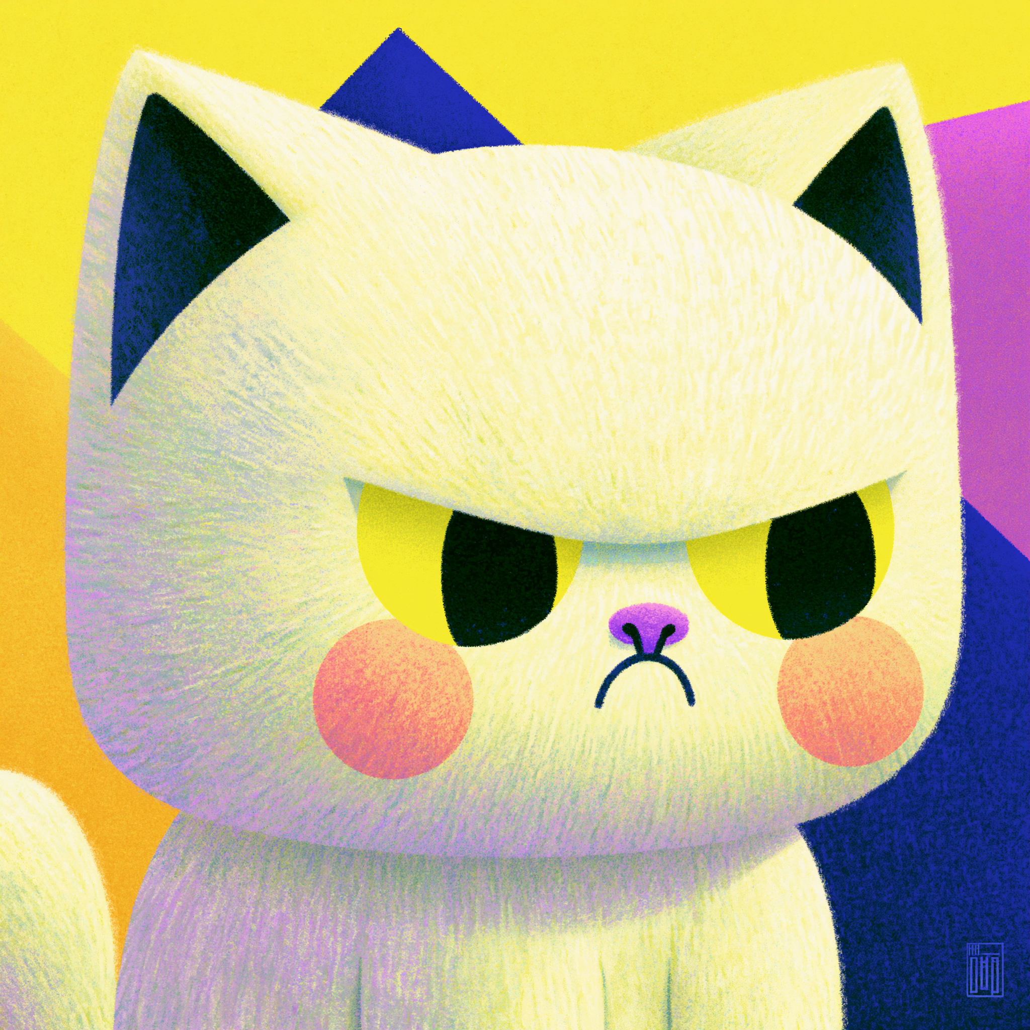Cute Cat Portrait Illustration