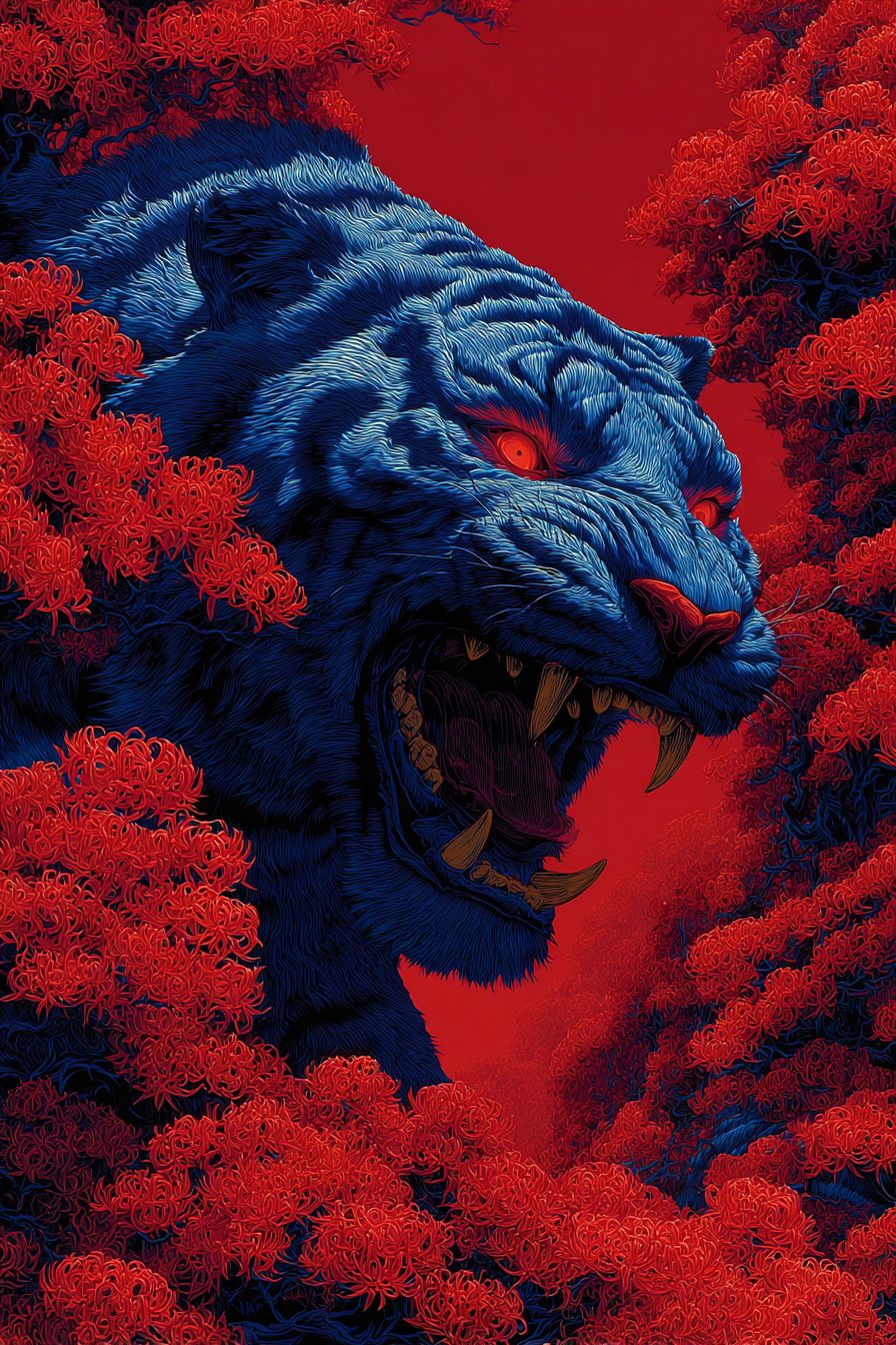 Tigre japonés de alto contraste