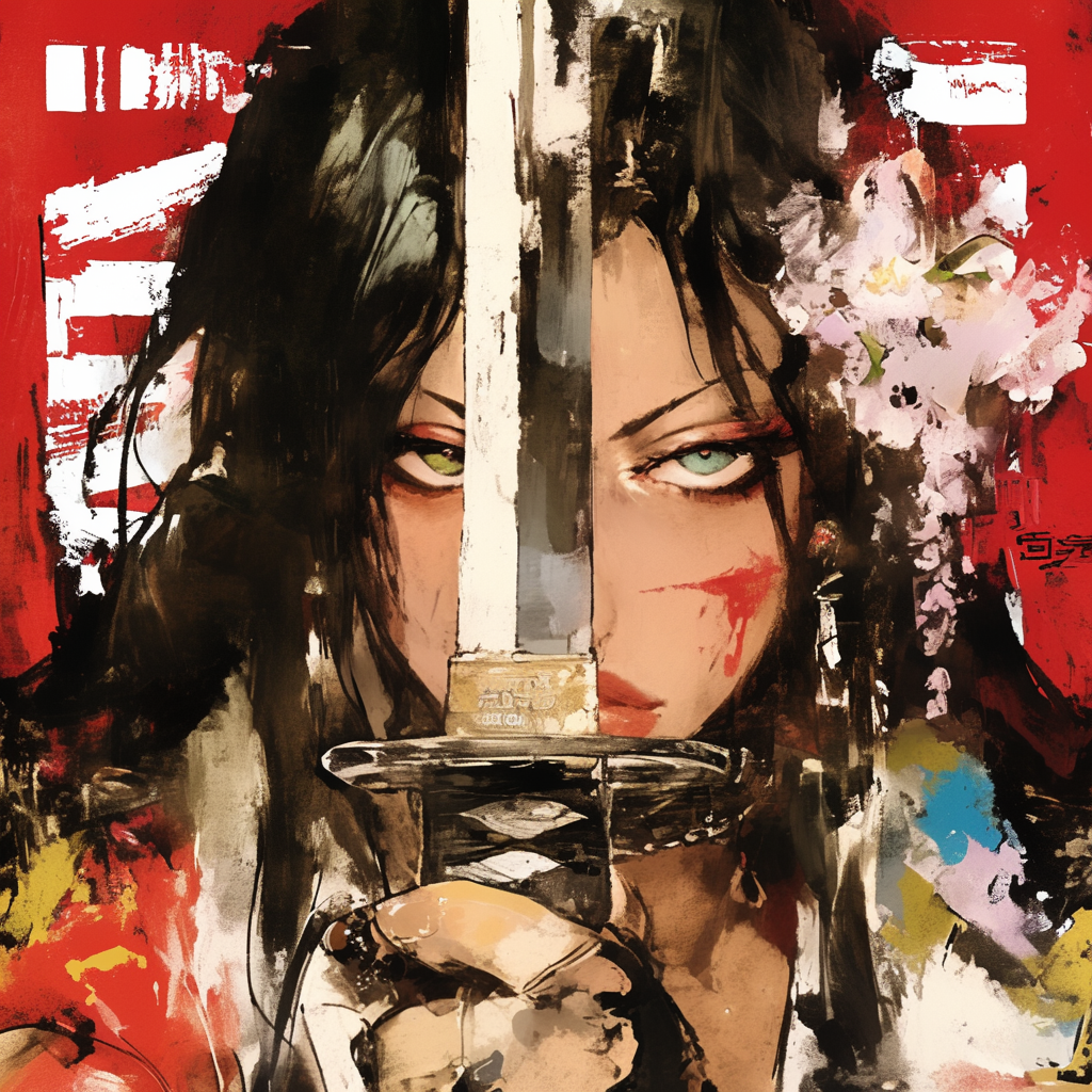 Japanese Swordswoman with a Katana