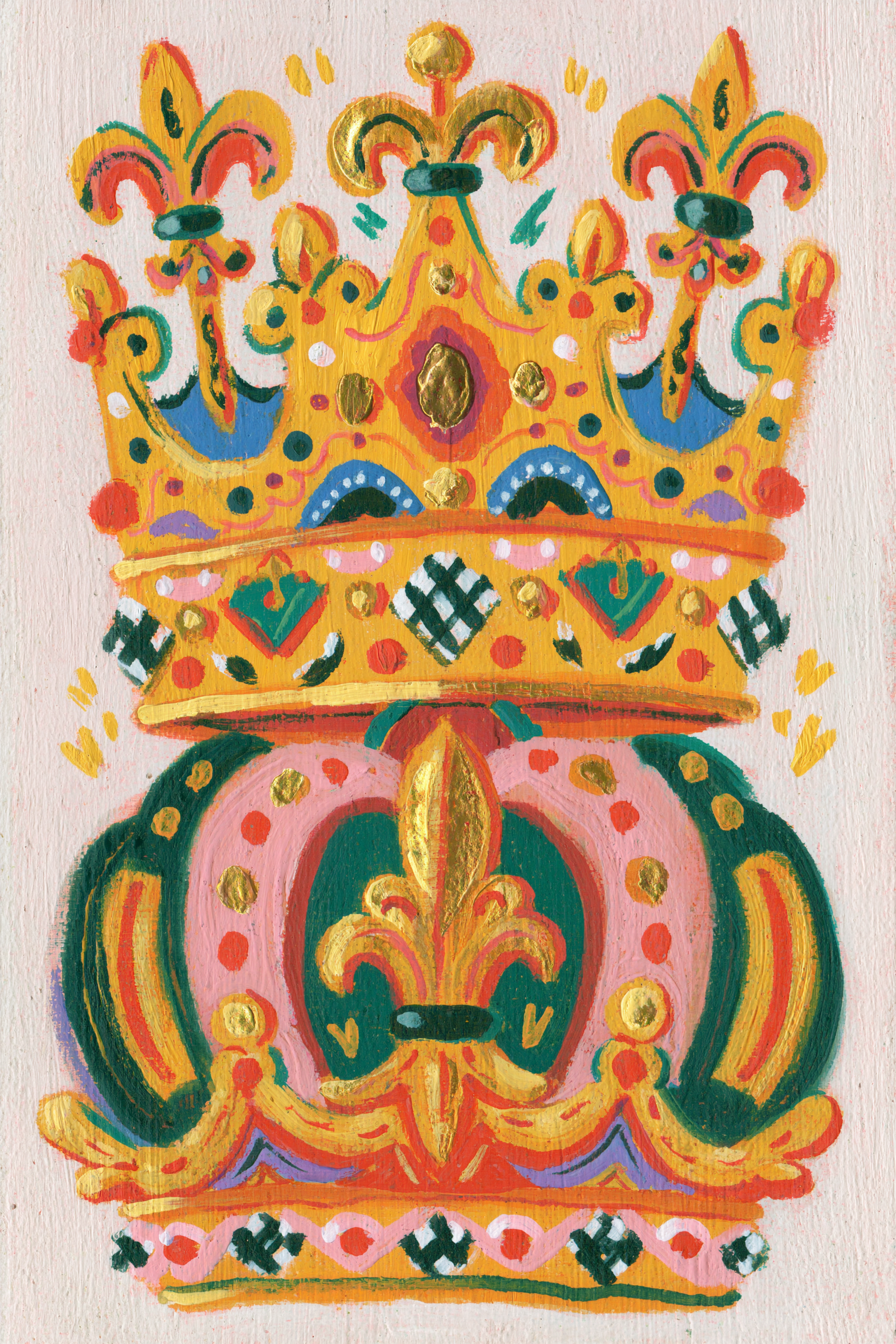 Whimsical Jeweled Crown Illustration
