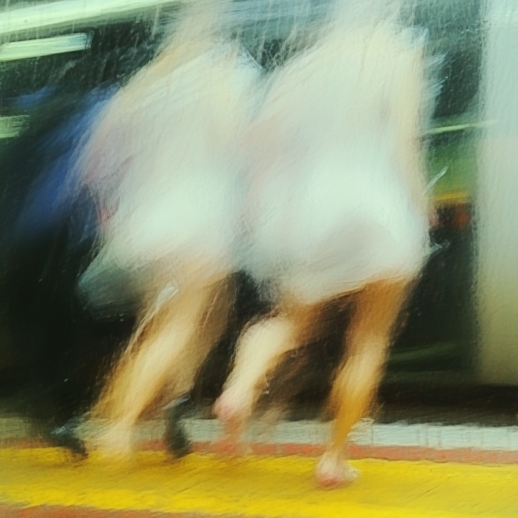 지하철 승강장에서 움직이는 모델