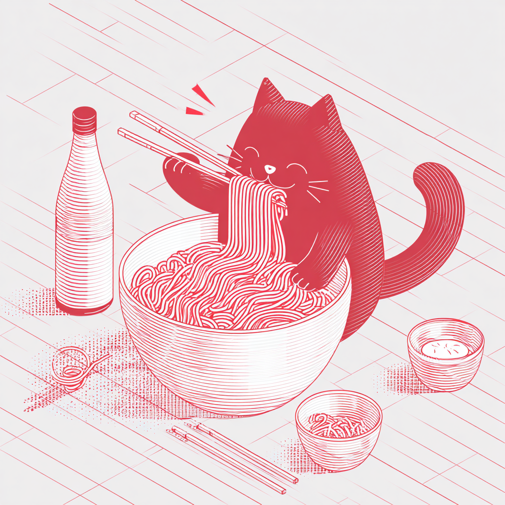 Retro Ramen Cat