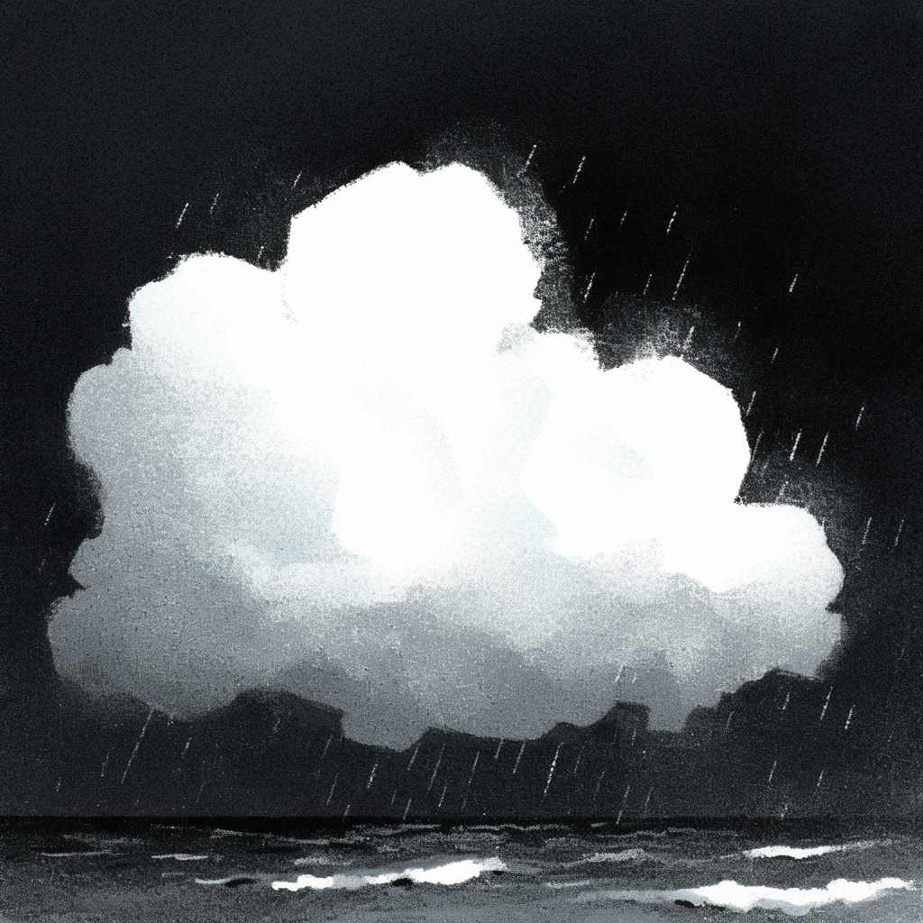 Nubes oscuras sobre el mar