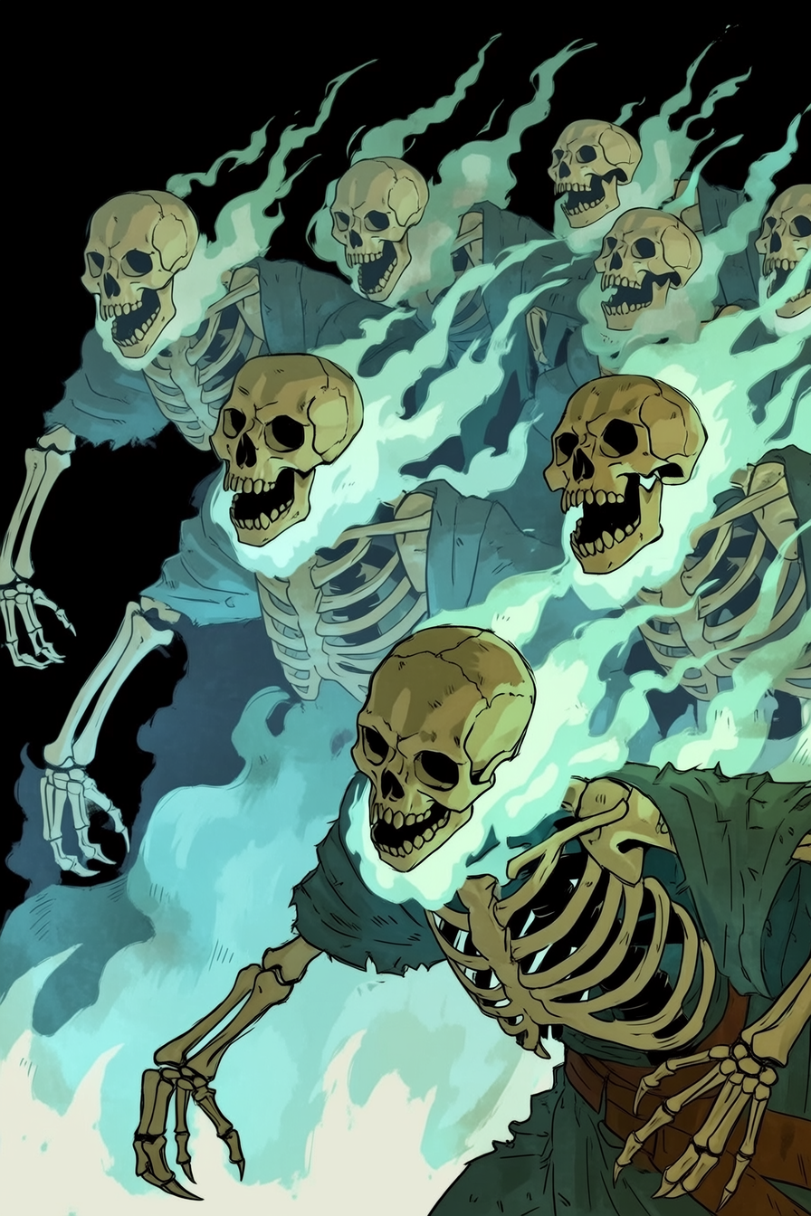 Undead Skeleton Horde with Ghostfire