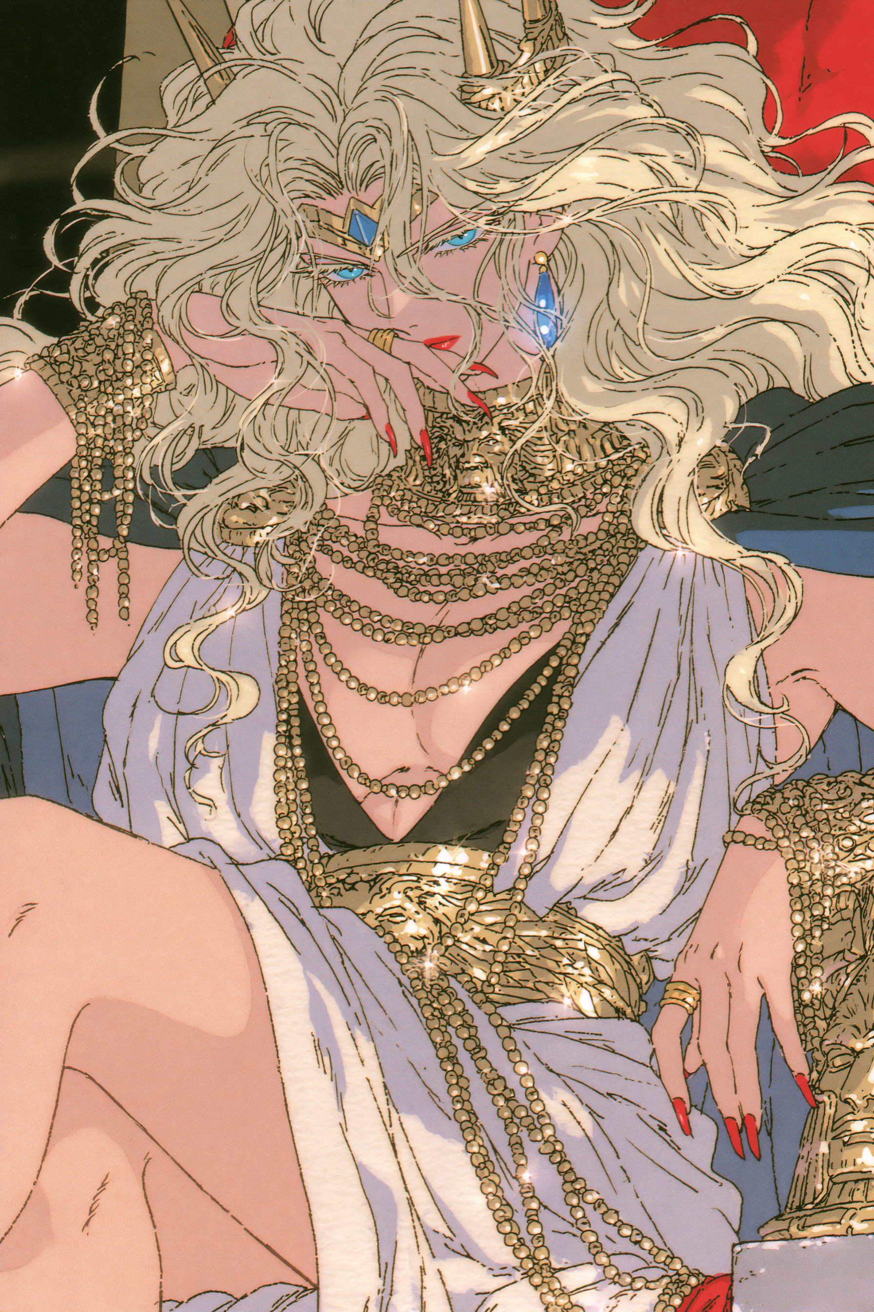 Watercolor War Goddess on Her Throne