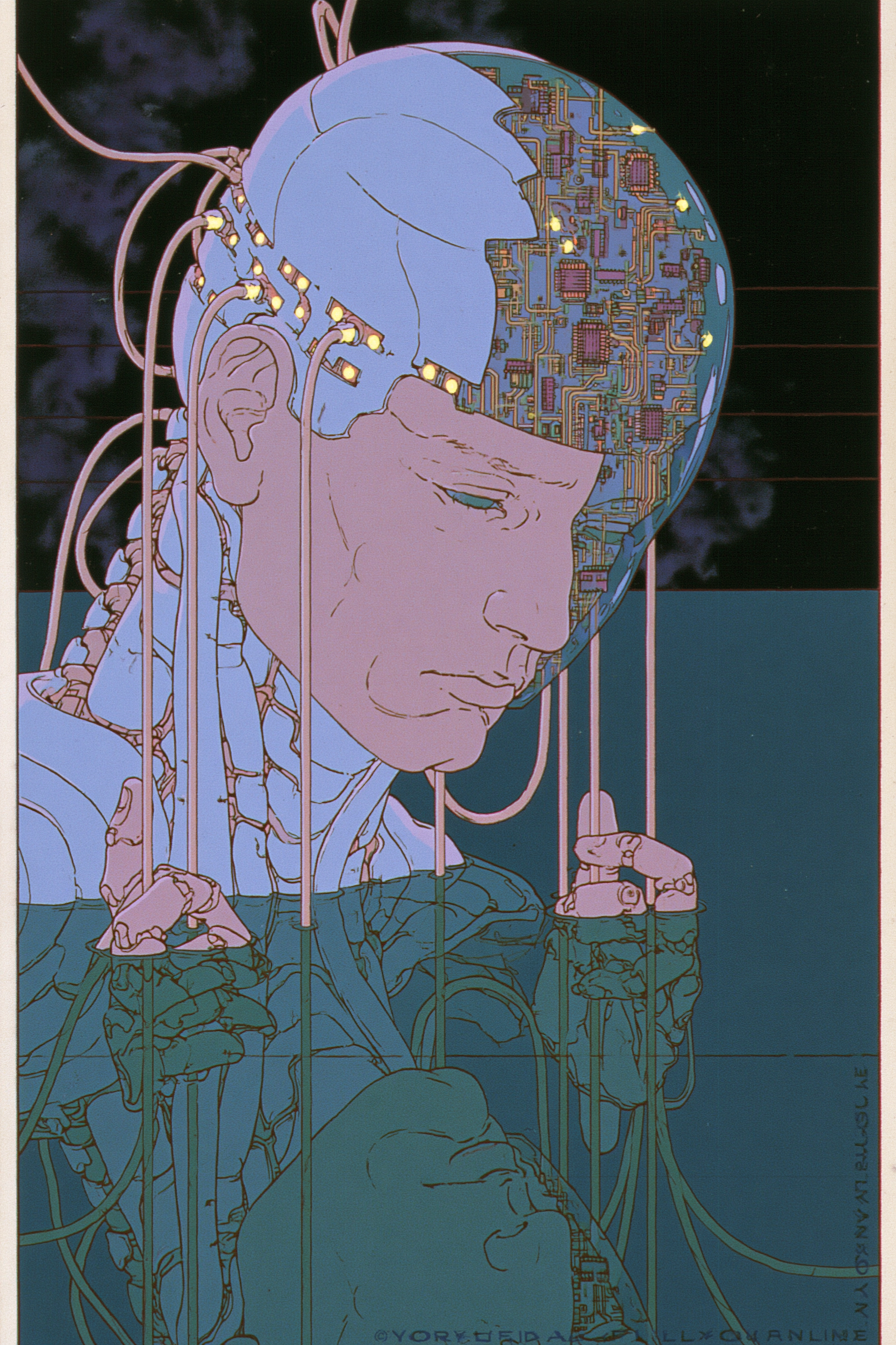 DJ Monk Before a Wall of Synthesizers