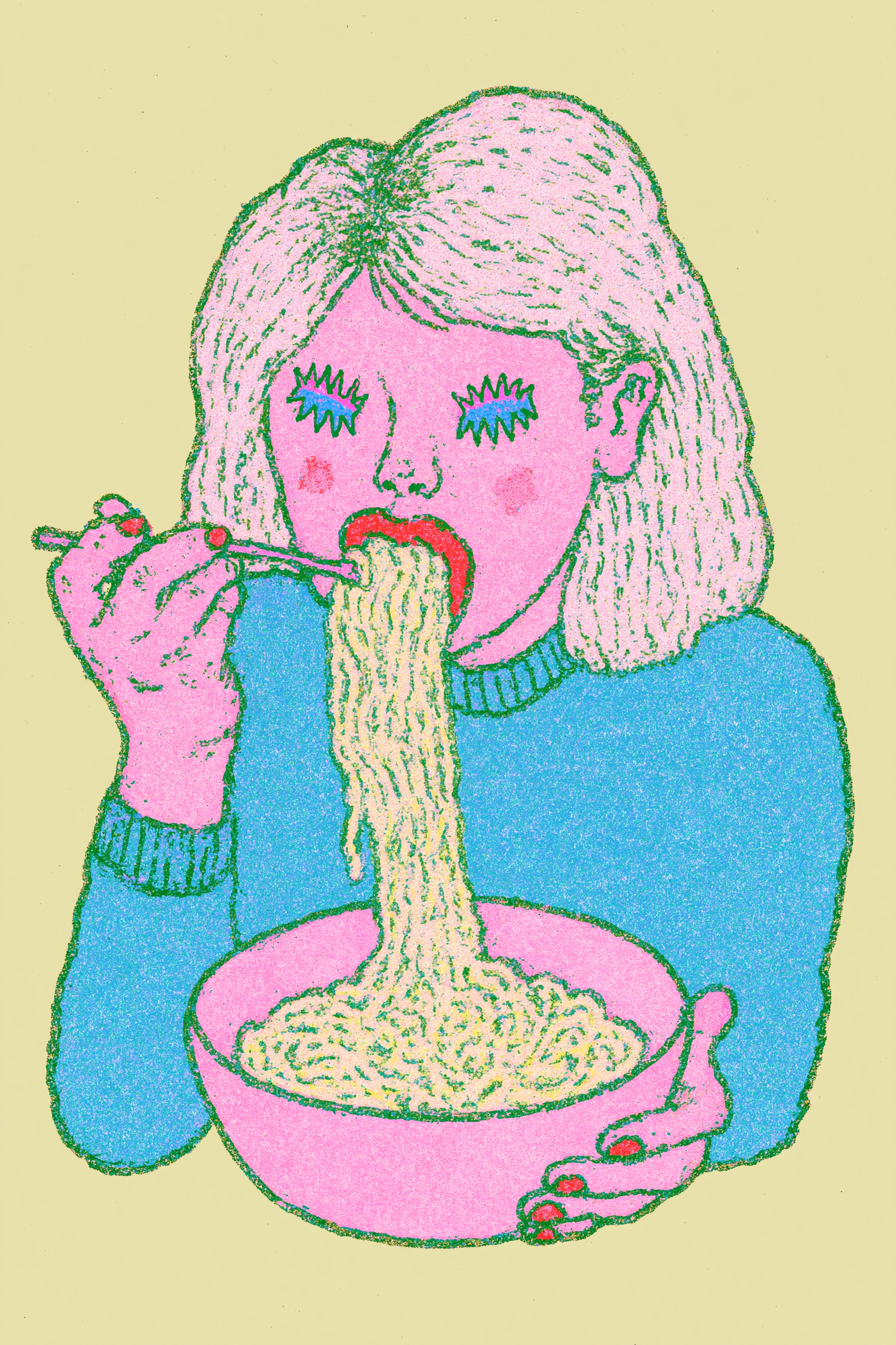 Woman Eating Spaghetti