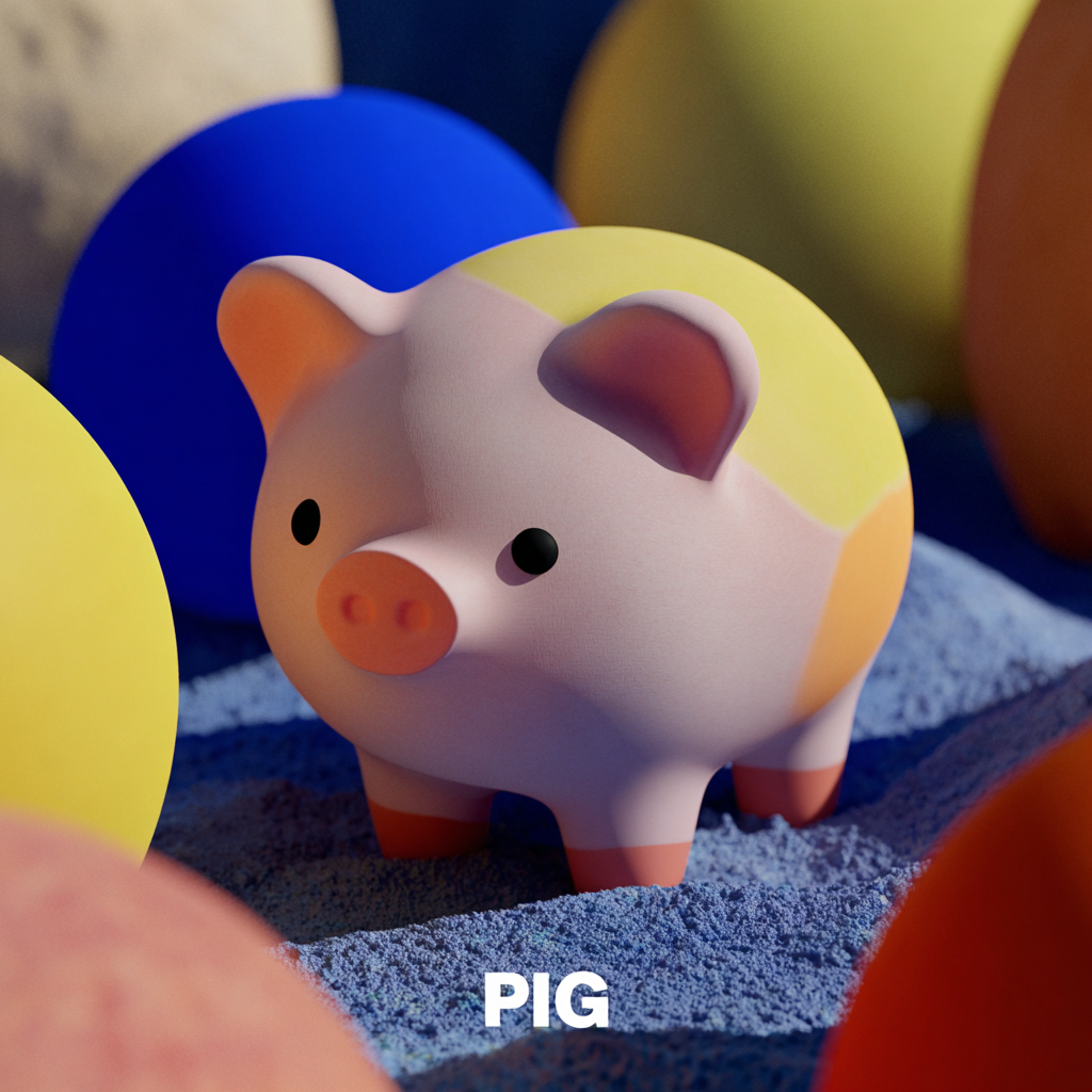 Playful Pig Learning Card