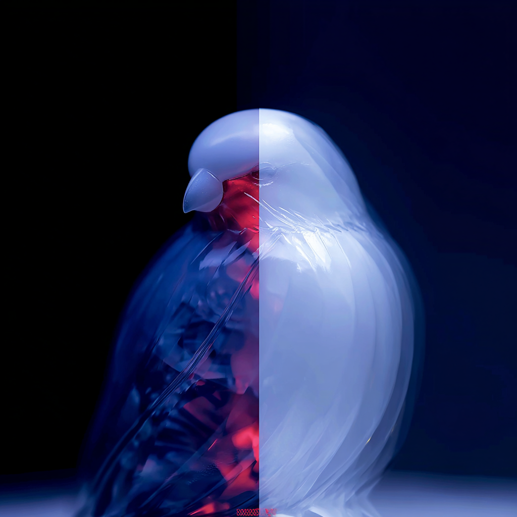 Half-Skeletal Finch Art Toy