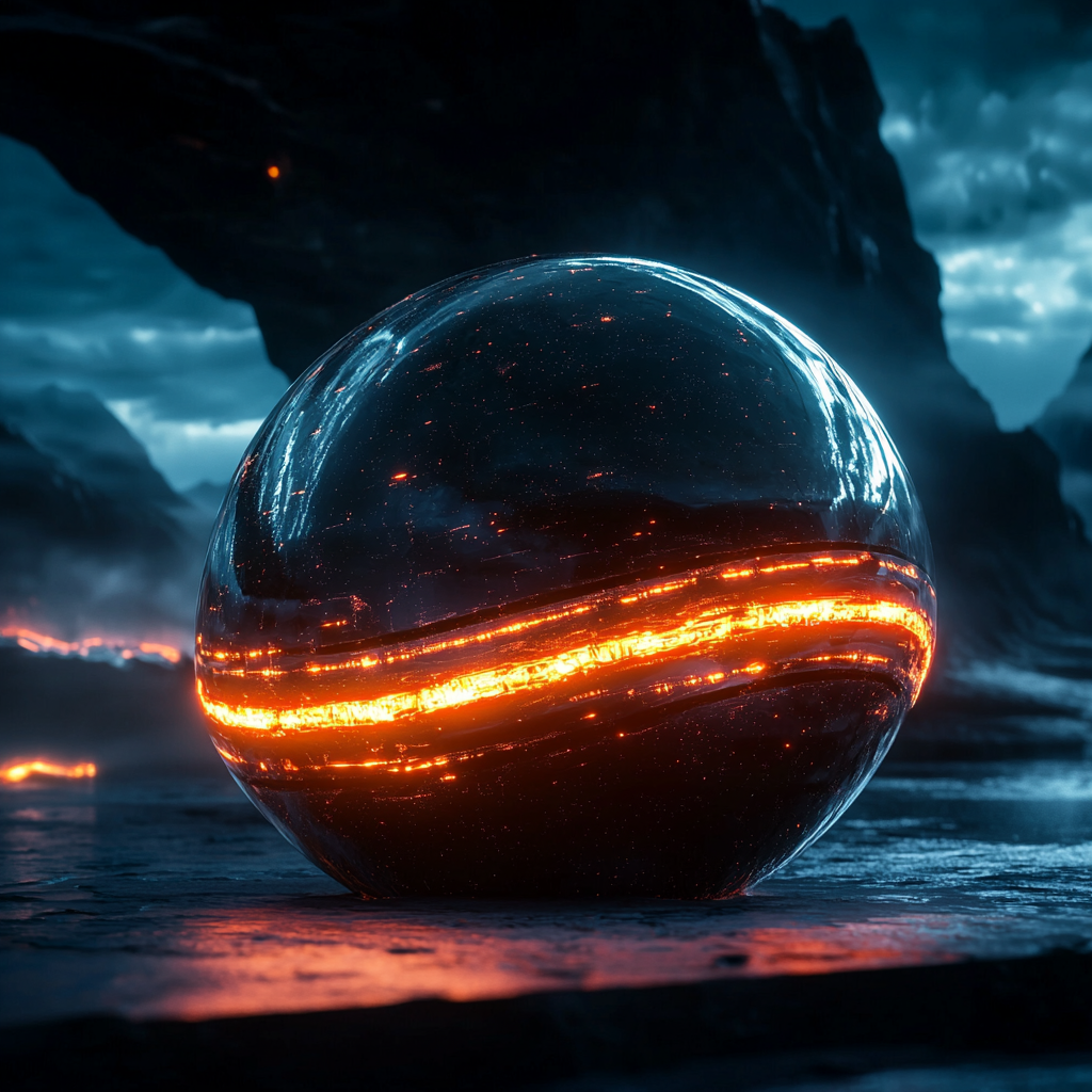 Colorful Metallic Glass Sphere