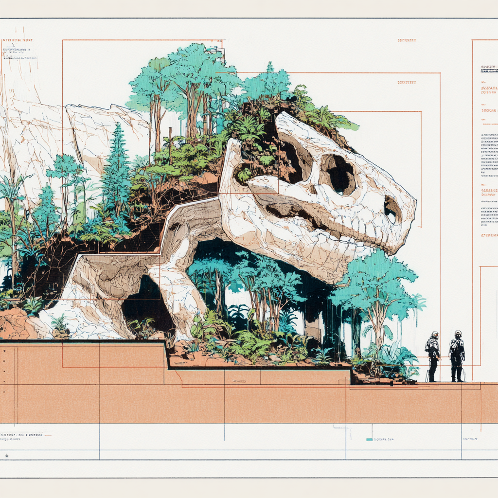Scientists Excavating a Kaiju Fossil