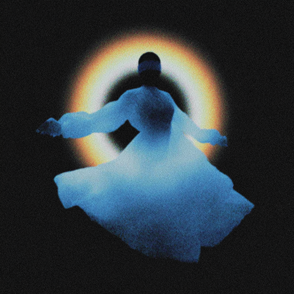 Blindfolded Woman Before a Spinning Stargate