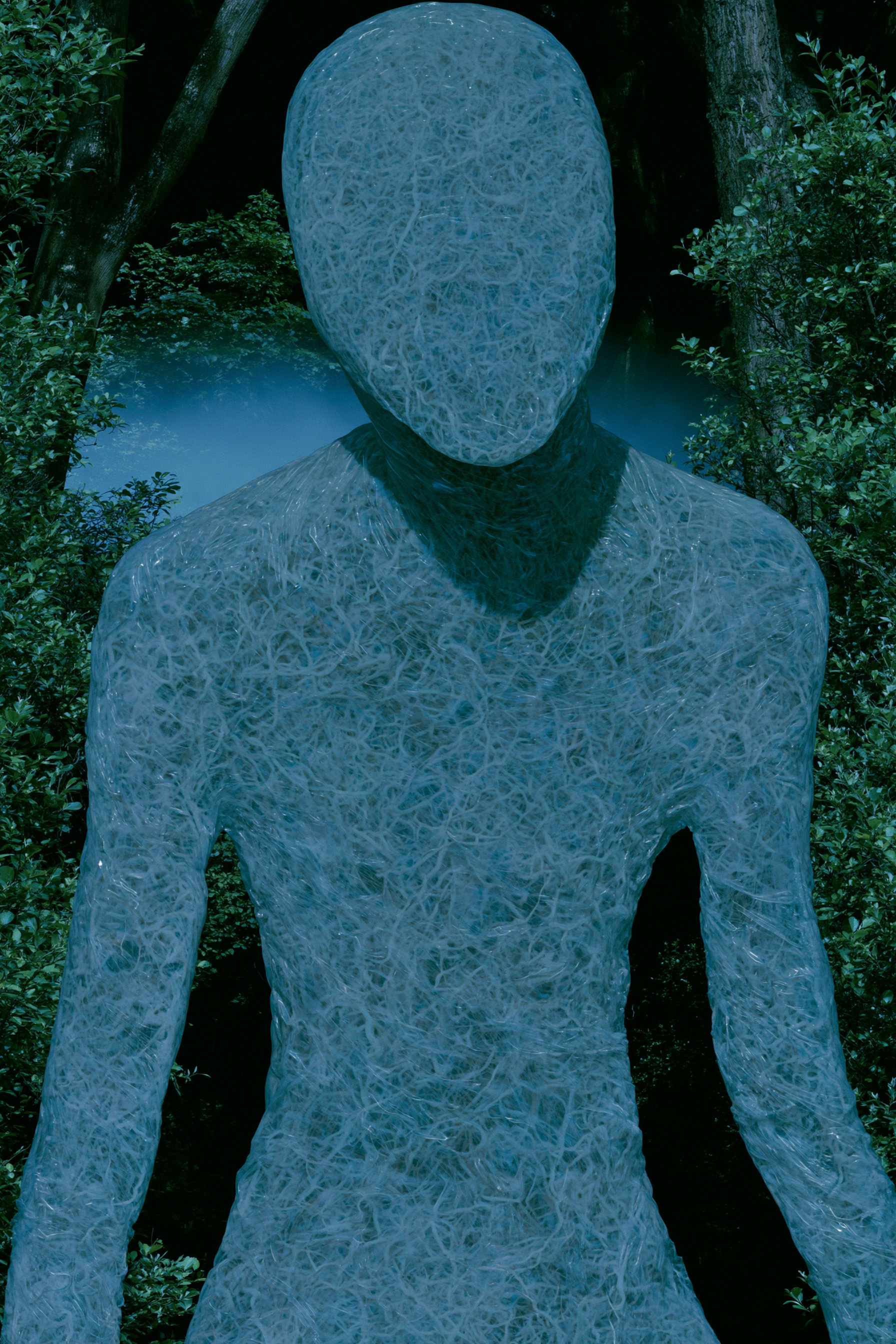 Humanoide micelial en el bosque