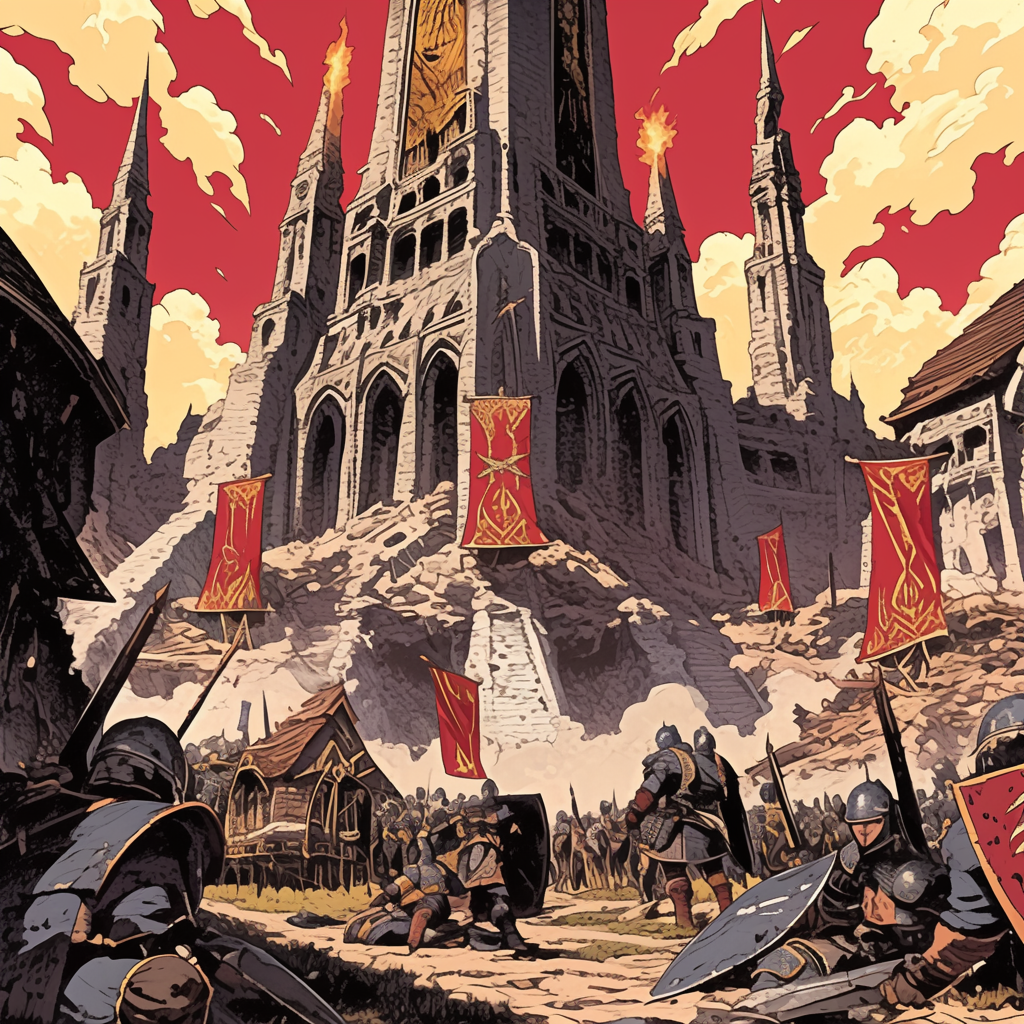 Broken Eiffel Tower in a Post-Apocalyptic City