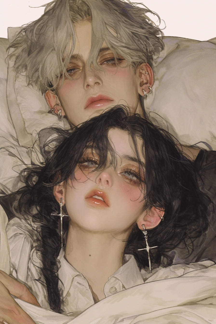 晨光中相拥而眠的恋人