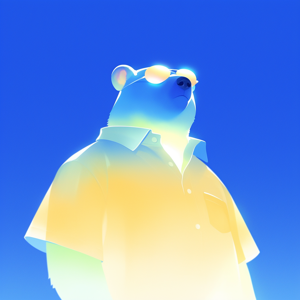 Mysterious Brown Bear in Green and Sunglasses
