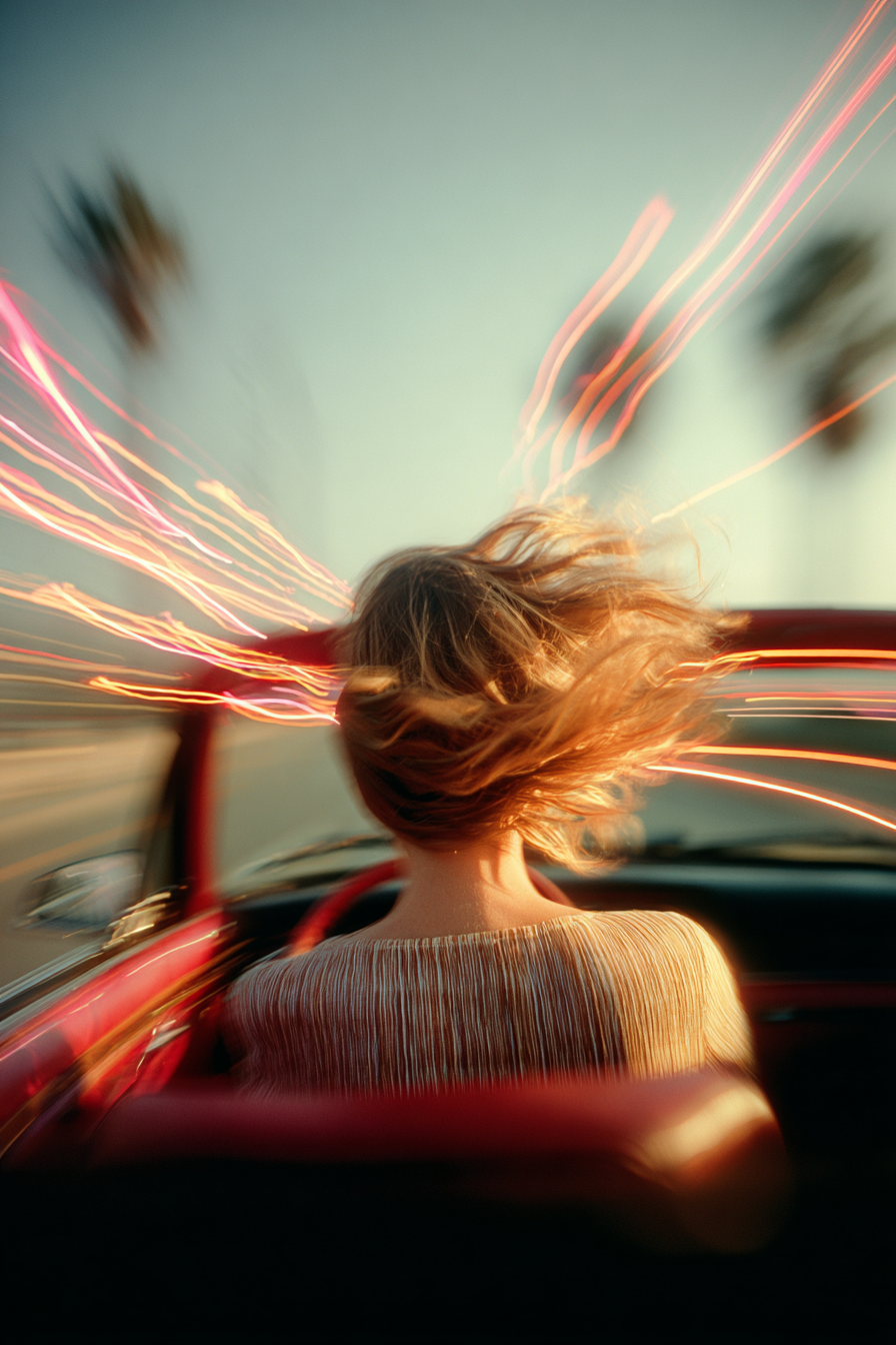 Convertible Racing Along a Golden Coastal Highway