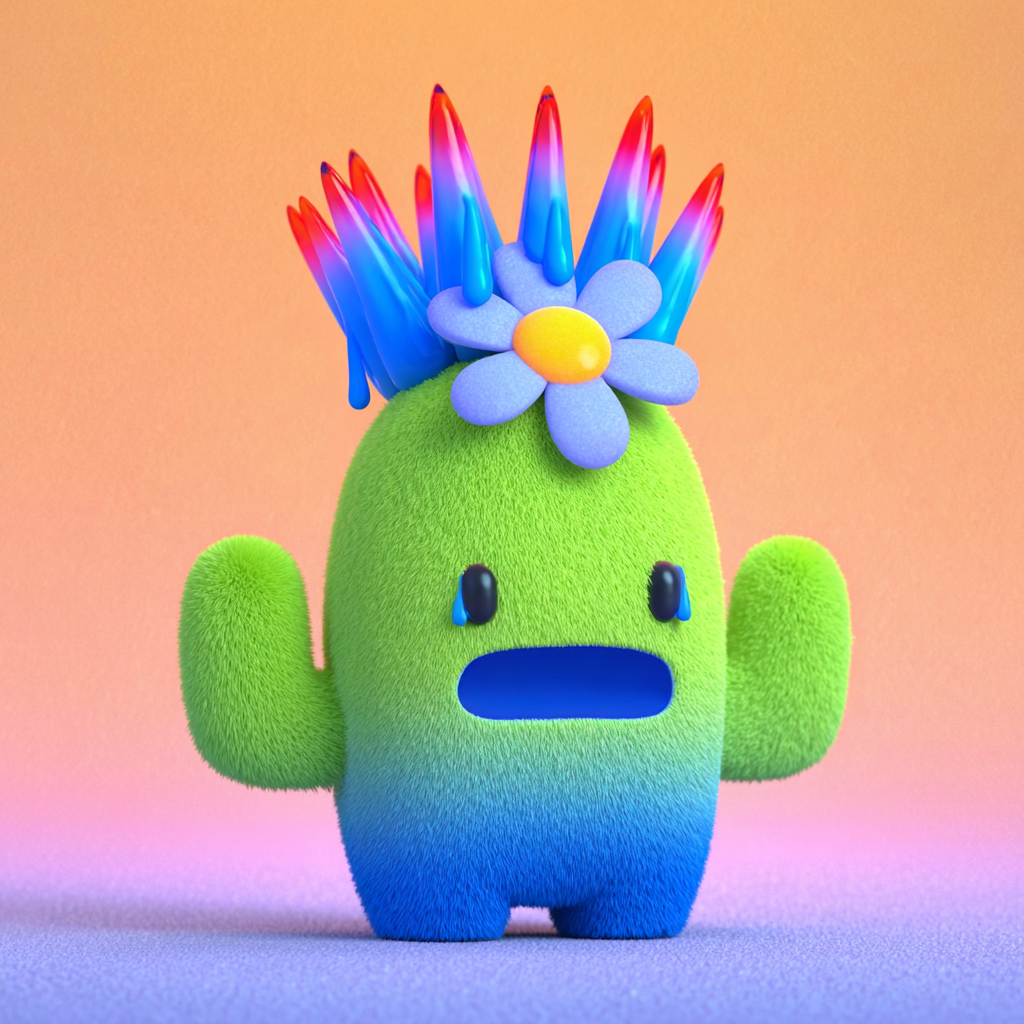 Velvet Cactus with Glowing Amber Spines