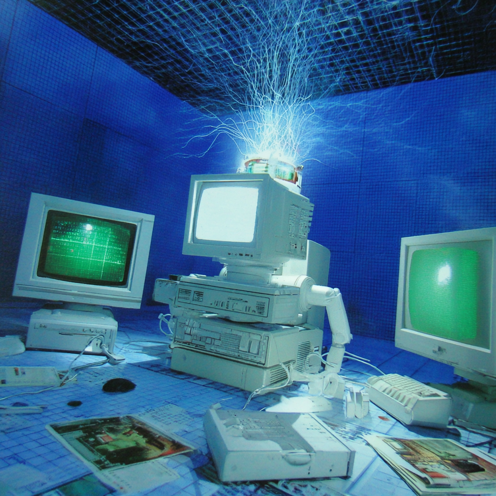 Scientist Downloading Consciousness into a Machine