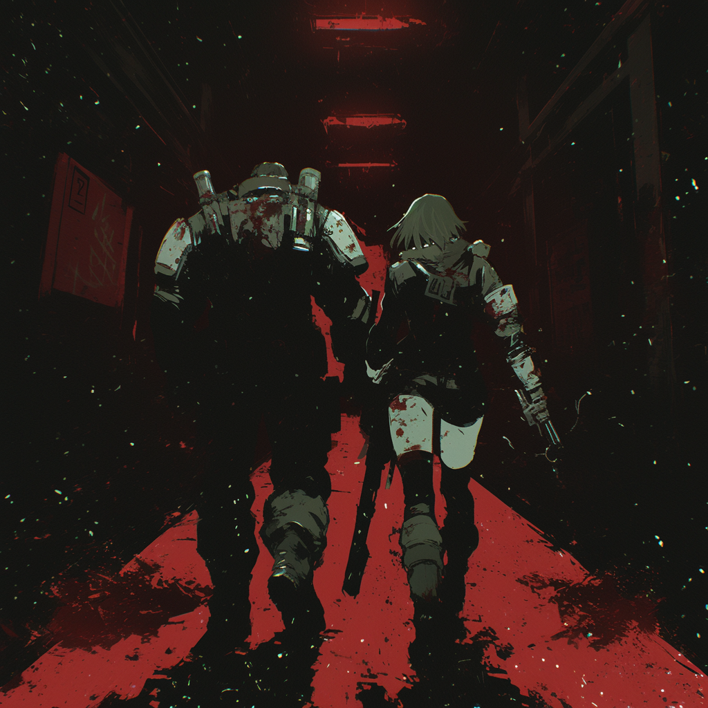 Explosive Survival Horror Game Scene
