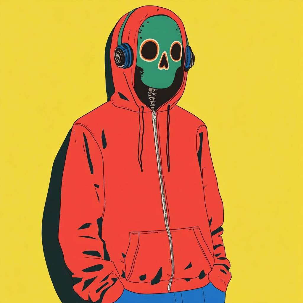 Smoke-Head Character in Headphones
