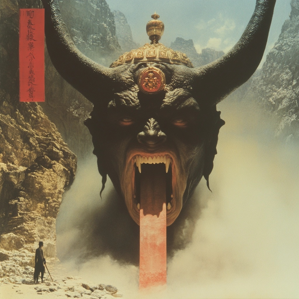 Vajra Bodhisattva Amid Mountains and Storm Clouds