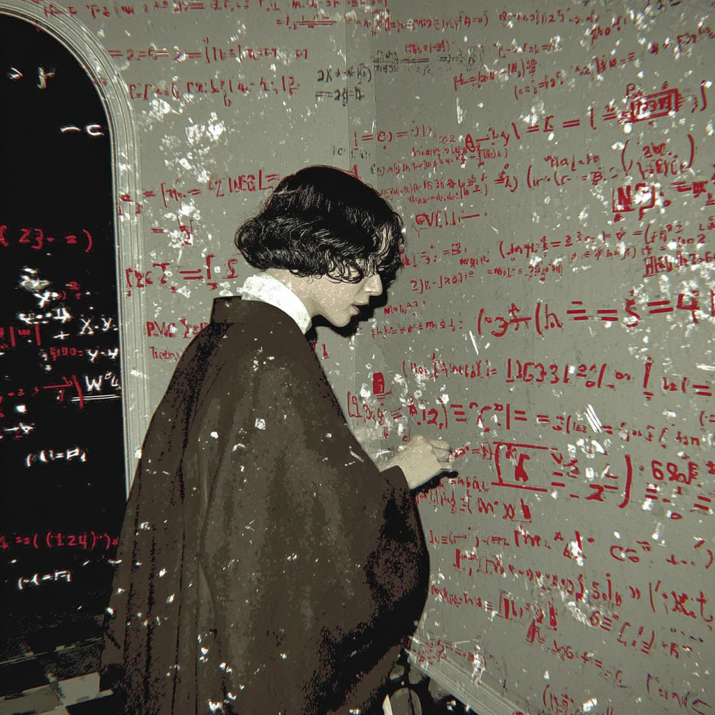 Physicist at the Laboratory Chalkboard