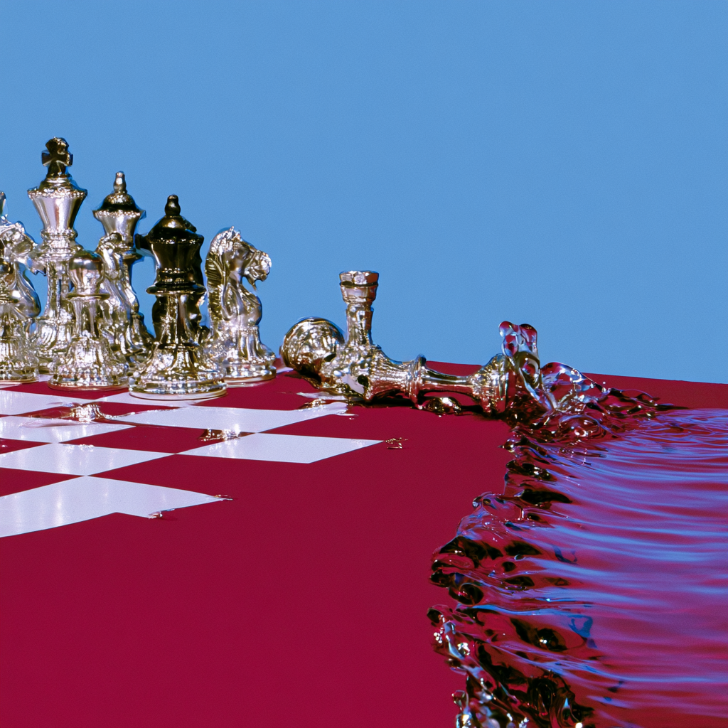 Liquid-Edge Surrealism: White Pawns Save the Queen