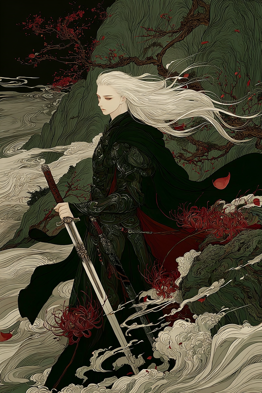 Silver-Haired Swordsman in Crystal Armor