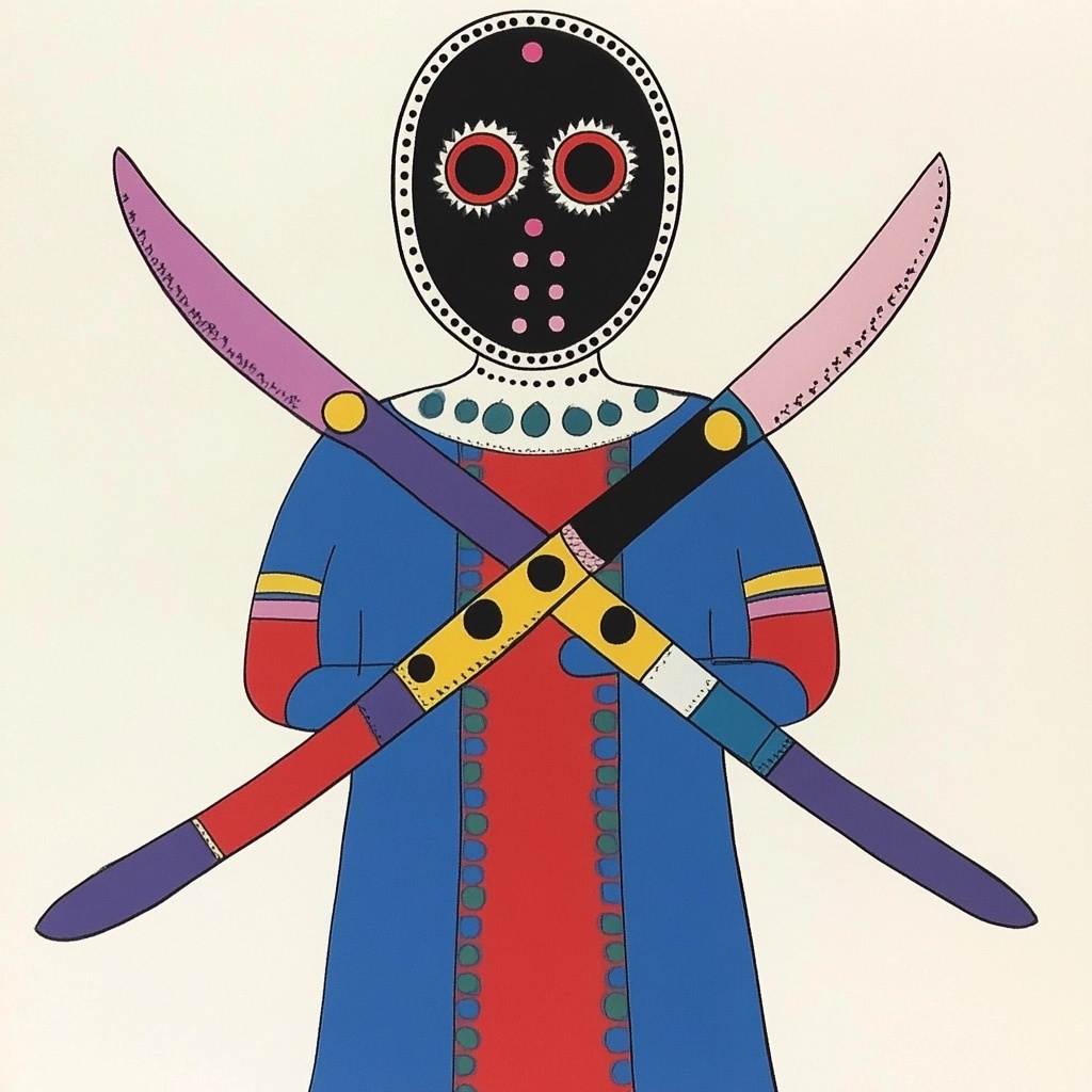 Hockey Mask with Crossed Machetes