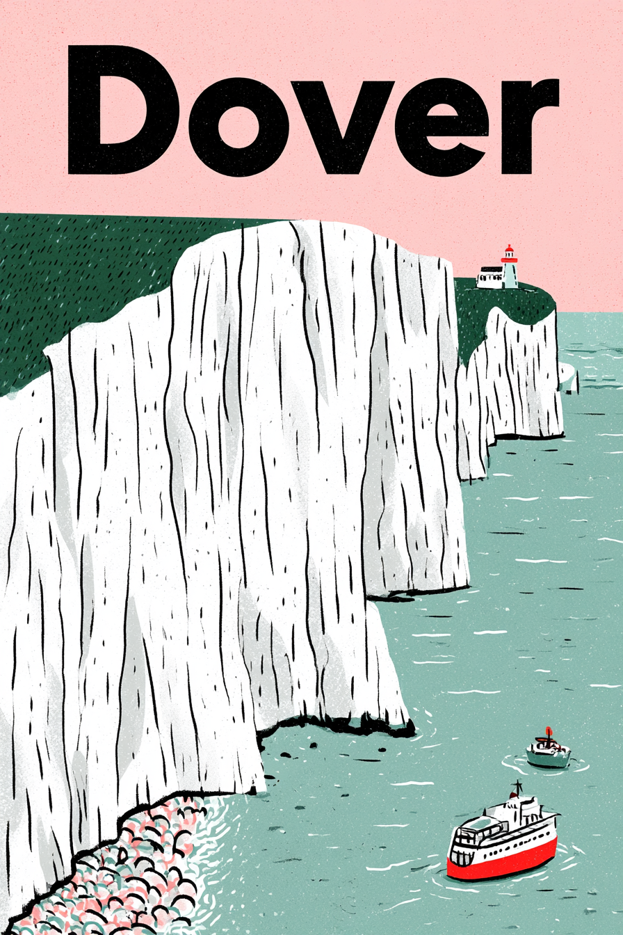 Dover Cliffs in Vintage Art Deco