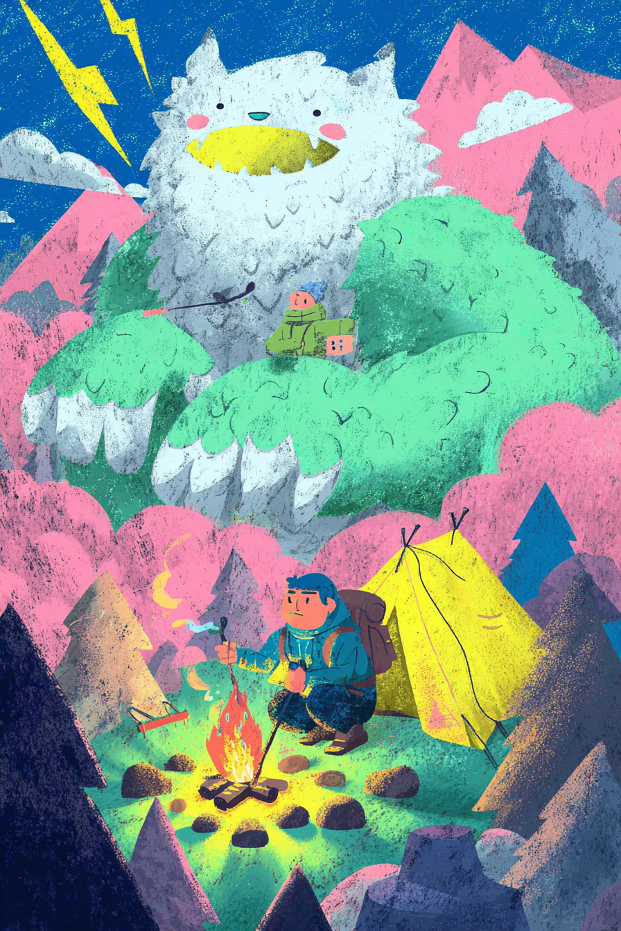 Cloudtop Camp with Lightning Fire