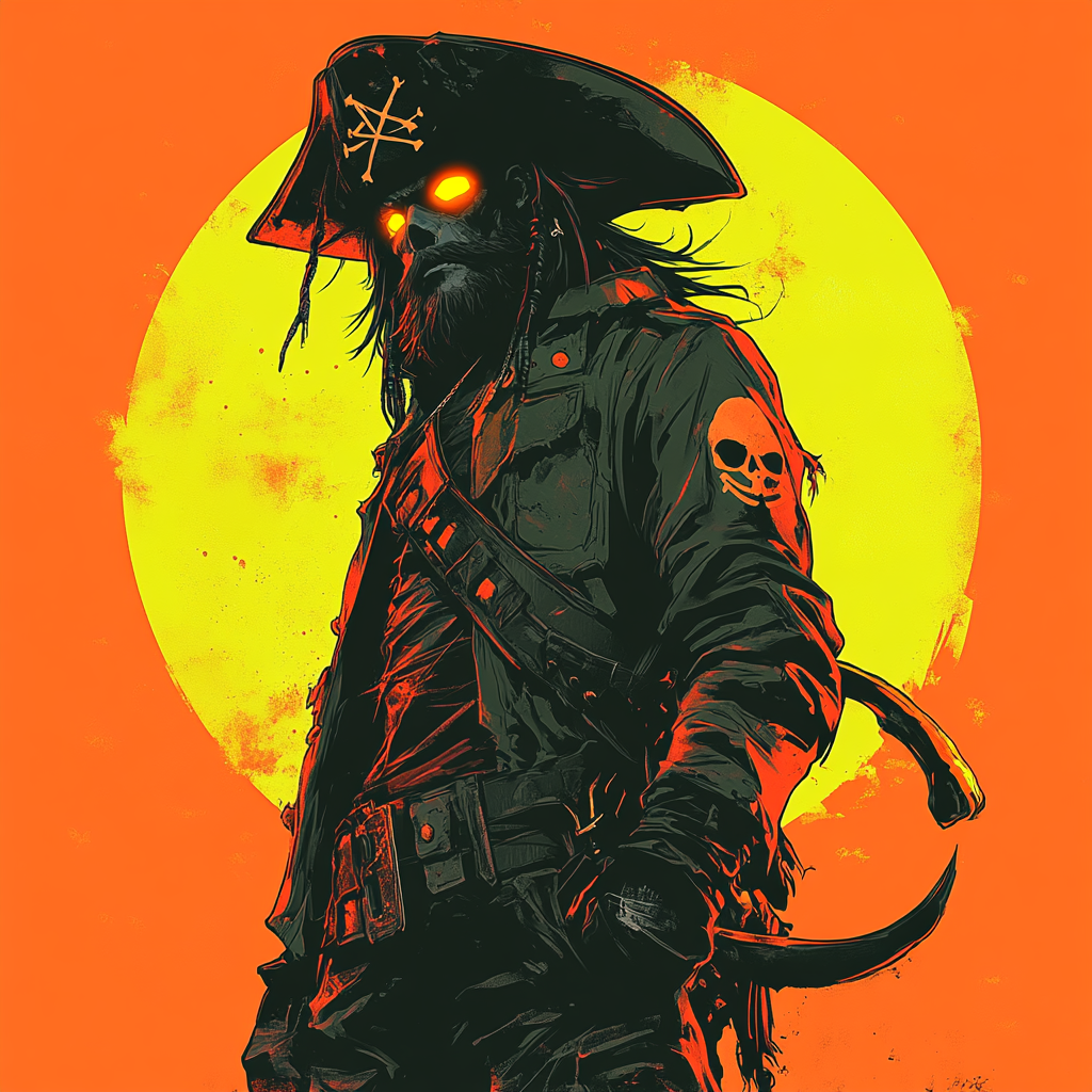 Pirata fantasmal con gancho luminoso